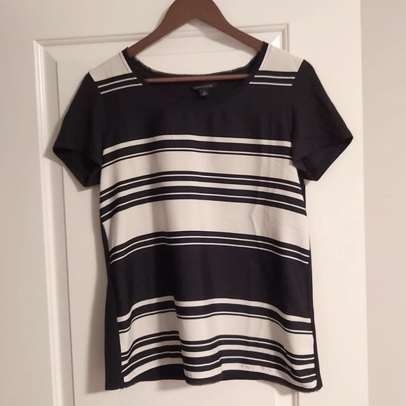 Tommy Hilfiger Round Neck Navy Stripe Top - Picture 1 of 3